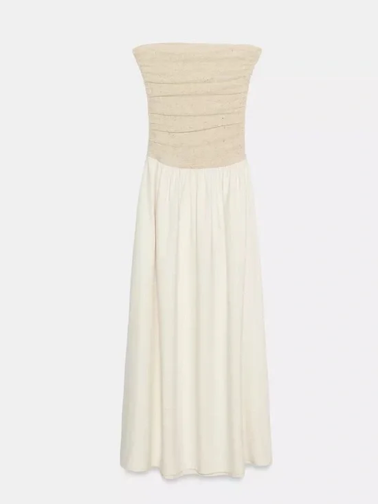 ZARA COMBINATION STRAIGHT NECK DRESS - Picture 6 of 7